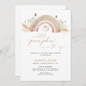 小さなかぼちゃの秋の赤ちゃん男女兼用シャワー 招待状 (正面/裏面)