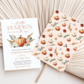 小さなかぼちゃの秋の赤ちゃん男女兼用シャワー 招待状