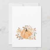 小さなかぼちゃの秋の赤ちゃん男女兼用シャワー 招待状 (裏面)