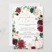 小さなかぼちゃの秋の赤ちゃん男女兼用シャワー 招待状 (正面)