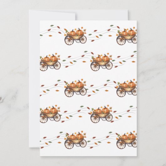 小さなかぼちゃの秋の赤ちゃん男女兼用シャワー 招待状 (裏面)