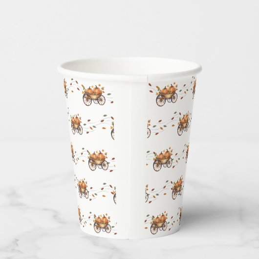 小さなかぼちゃの秋の赤ちゃん男女兼用シャワー 紙コップ (右)