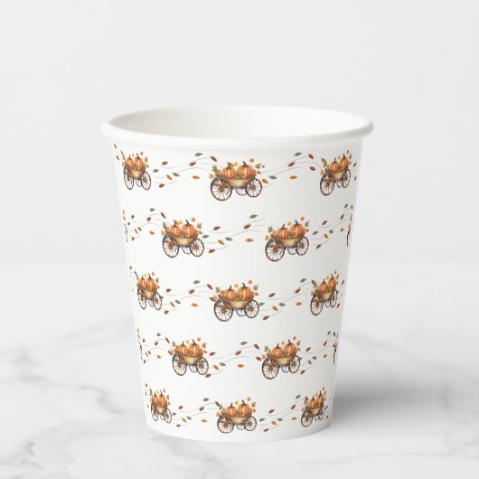 小さなかぼちゃの秋の赤ちゃん男女兼用シャワー 紙コップ (正面)