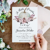 小さなかぼちゃの秋エレガントな紫の花 招待状