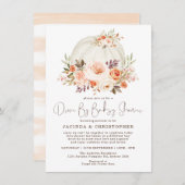 小さなかぼちゃの秋フラワードライブBaby Shower 招待状 (正面/裏面)