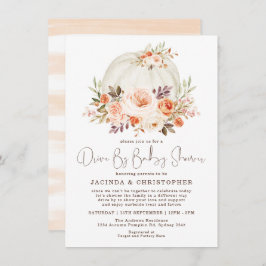 小さなかぼちゃの秋フラワードライブBaby Shower 招待状