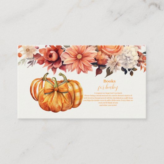 小さなかぼちゃの秋フローラベビー本ベビー エンクロージャーカード (正面)