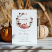 小さなかぼちゃの秋フローラリースベビーシャワー 招待状