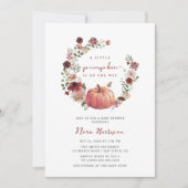 小さなかぼちゃの秋フローラリースベビーシャワー 招待状 (正面)