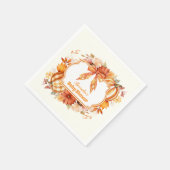 小さなかぼちゃの秋フローラ赤ちゃんシャワー スタンダードカクテルナプキン (角)