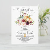 小さなかぼちゃの秋フローラ赤ちゃんシャワー 招待状 (スタンド正面)