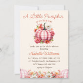 小さなかぼちゃの秋フローラ赤ちゃんシャワー 招待状 (正面)