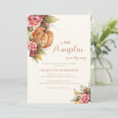 小さなかぼちゃの秋フローラ赤ちゃんシャワー 招待状 (スタンド正面)