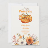 小さなかぼちゃの秋フローラ赤ちゃんシャワー 招待状 (正面)