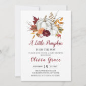 小さなかぼちゃの秋フローラ赤ちゃんシャワー 招待状 (正面)