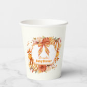 小さなかぼちゃの秋フローラ赤ちゃんシャワー 紙コップ (裏面)