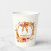 小さなかぼちゃの秋フローラ赤ちゃんシャワー 紙コップ (正面)