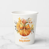 小さなかぼちゃの秋フローラ赤ちゃんシャワー 紙コップ (裏面)