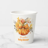小さなかぼちゃの秋フローラ赤ちゃんシャワー 紙コップ (正面)