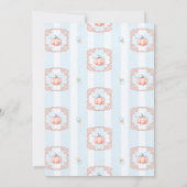 小さなかぼちゃの秋ブルーボウボーイボーイベビーシャワー 招待状 (裏面)