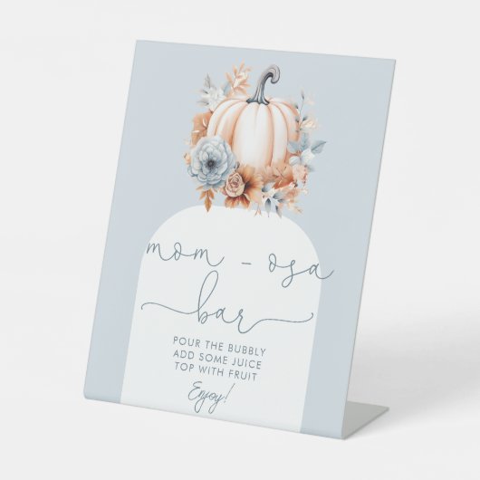 小さなかぼちゃの秋ベビーシャワーマムオーサバー 台座サイン (正面)