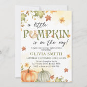 小さなかぼちゃの秋ベビーシャワー招待状 招待状 (正面)