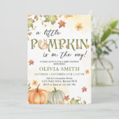 小さなかぼちゃの秋ベビーシャワー招待状 招待状 (スタンド正面)