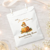 小さなかぼちゃの秋ヴィンテージ女の子ベビーシャワー フェイバーバッグ (クリップ留めされた状態)