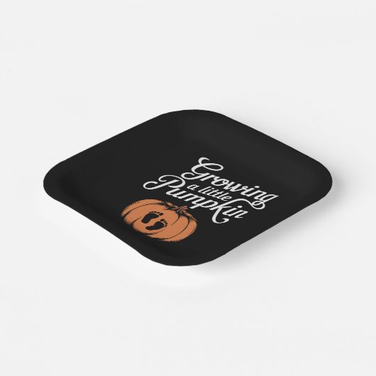 小さなかぼちゃの秋妊娠の成長 ペーパープレート (傾斜あり)