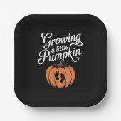 小さなかぼちゃの秋妊娠の成長 ペーパープレート (正面)