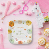 小さなかぼちゃの秋植物性の赤ちゃんシャワー ペーパープレート (パーティー)