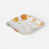 小さなかぼちゃの秋植物性の赤ちゃんシャワー ペーパープレート (傾斜あり)