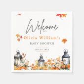 小さなかぼちゃの秋秋のフローラ赤ちゃんシャワー スタンダードカクテルナプキン (正面)