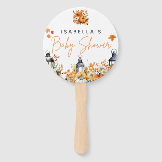 小さなかぼちゃの秋秋のフローラ赤ちゃんシャワー ハンドファン (正面)