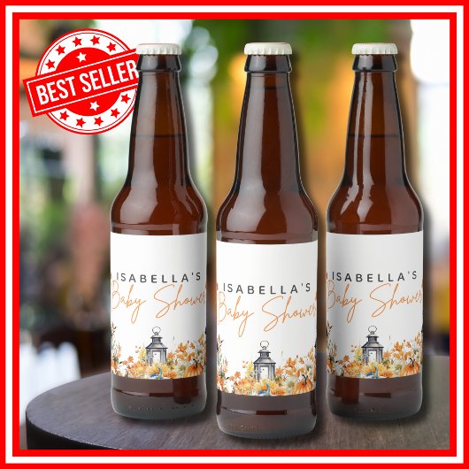 小さなかぼちゃの秋秋のフローラ赤ちゃんシャワー ビールラベル