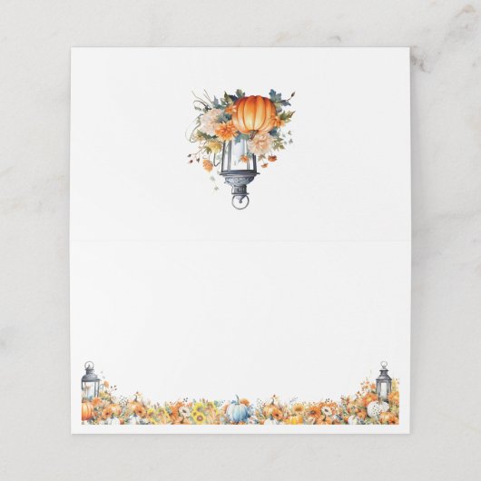 小さなかぼちゃの秋秋のフローラ赤ちゃんシャワー プレイスカード (外部開封)
