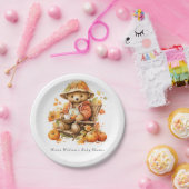 小さなかぼちゃの秋秋のフローラ赤ちゃんシャワー ペーパープレート (パーティー)