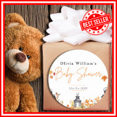 小さなかぼちゃの秋秋のフローラ赤ちゃんシャワー ラウンドシール