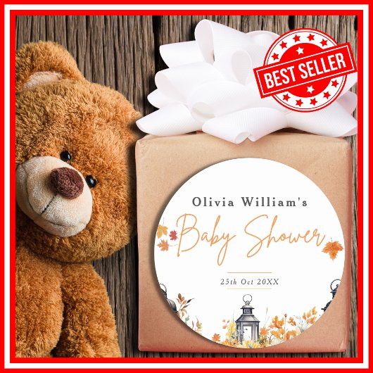 小さなかぼちゃの秋秋のフローラ赤ちゃんシャワー ラウンドシール