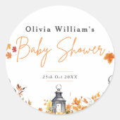 小さなかぼちゃの秋秋のフローラ赤ちゃんシャワー ラウンドシール (正面)