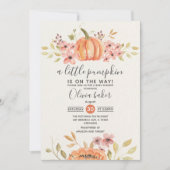 小さなかぼちゃの秋秋のフローラ赤ちゃんシャワー 招待状 (正面)