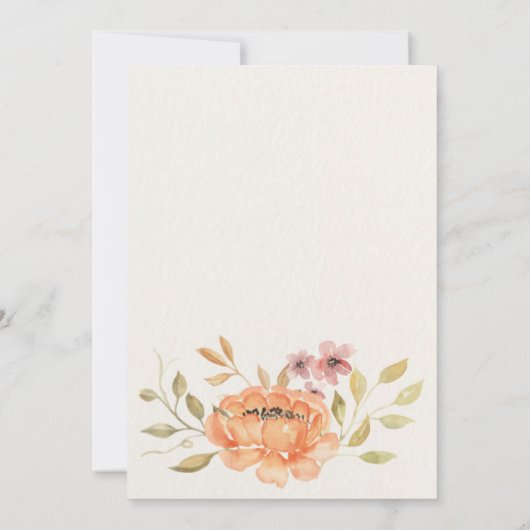 小さなかぼちゃの秋秋のフローラ赤ちゃんシャワー 招待状 (裏面)