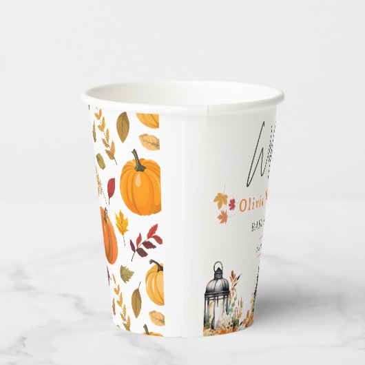 小さなかぼちゃの秋秋のフローラ赤ちゃんシャワー 紙コップ (右)