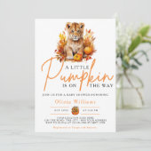 小さなかぼちゃの秋秋のライオンCUB赤ちゃんシャワー 招待状 (スタンド正面)