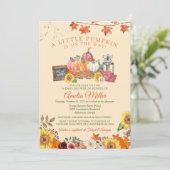 小さなかぼちゃの秋秋の赤ちゃんシャワーの招待 招待状 (スタンド正面)