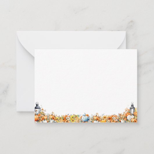 小さなかぼちゃの秋秋の赤ちゃんシャワー空白の ノートカード (正面)