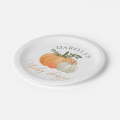 小さなかぼちゃの秋秋の赤ちゃんシャワー ペーパープレート (アングル)