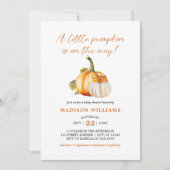 小さなかぼちゃの秋秋の赤ちゃんシャワー 招待状 (正面)