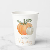 小さなかぼちゃの秋秋の赤ちゃんシャワー 紙コップ (裏面)