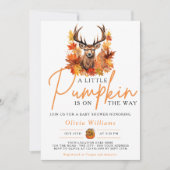 小さなかぼちゃの秋秋の鹿の赤ちゃんシャワー 招待状 (正面)